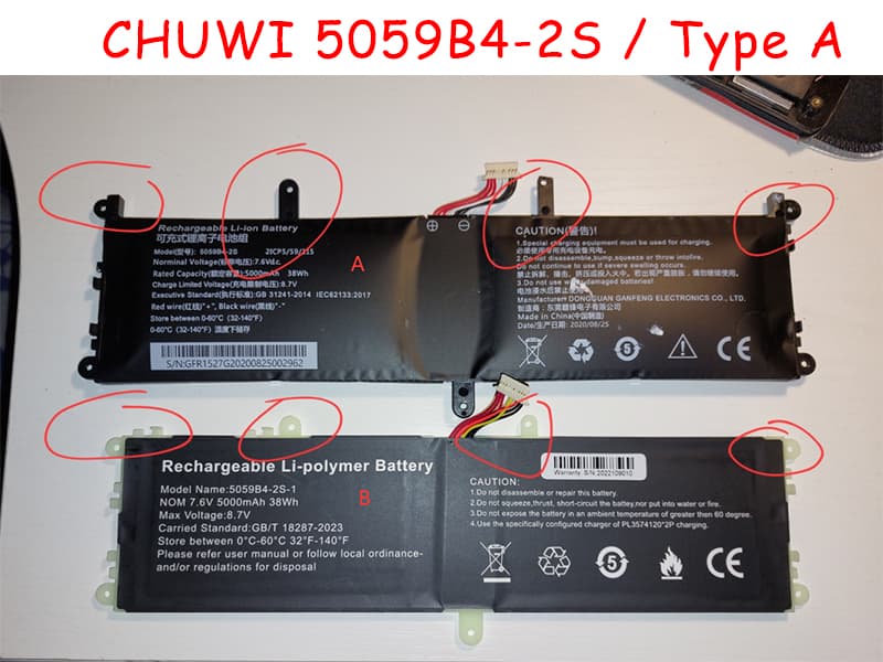 CHUWI 5059B4-2S Laptop akku