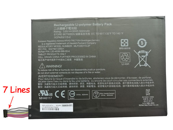 HP 789609-001 tablet batterie